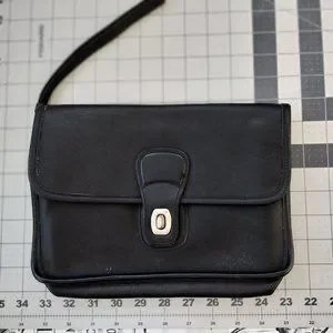 バッグ Vintage Coach Hand Bag Turn Lock Leather COACH Turn Lock Leather Two-way Handbag Shoulder bag Navy